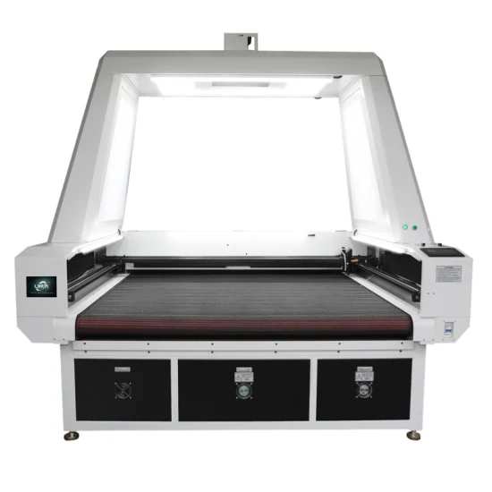 Lihua Big Vision Ccd Camera Laser Cutter Co2 Cnc Máquina de corte a laser com transportador para rolo de sublimação tecido têxtil pano