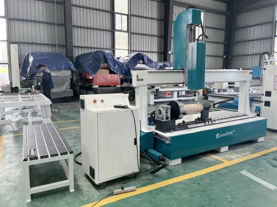 Máquina CNC de fábrica chinesa 4 eixos rotativa fresadora de madeira CNC